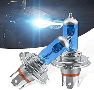 Pack-2 H4 Halogen Bulbs, Car Xenon Light Bulbs, 12V 100/90W Car High Beam Lights, Automobile Lights Replacement Kit, Universal for Most Cars, SUVs and Vans (White #H4)