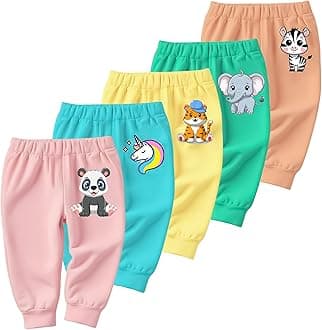EIO Unisex Cotton Pajama Pants for Boys & Girls Combo Pack | Kids & Baby Soft Sleepwear Pyjamas Combo Pack | Toddler Breathable Nightwear Bottoms