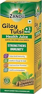 Zandu Giloy Tulsi Health Juice with 3 added Herbs, 1 L, Pure and Natural, Builds Immunity, Antioxidant, Improves Liver Function