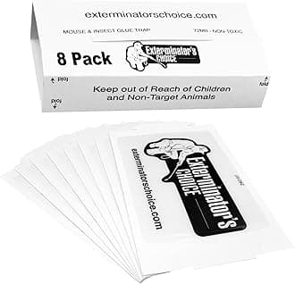 Exterminators Choice Large White Glue Traps | 8 Professional Quality Glue Boards | Easy Pest Control for Bugs, Roaches, Crickets, Spiders, Beetles, and Other Insects