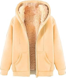 Mens Zip Up Hoodie Warm Fuzzy Fleece Lined Hooded Fall Winter Coat Casual Cozy Fleece Jacket with Pockets