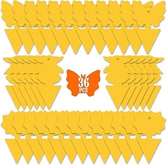 USKICH Sticky Trap Fruit Fly and Gnat Trap Sticky Bug Traps Fungus Traps for Indoor/Outdoor ，Insect Catcher for White Flies,Mosquitoes,Fungus Gnats,Lying Insects (36 Pcs Yellow)