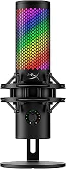 HyperX QuadCast 2 S – USB Microphone, with RGB Lighting, Streaming and Podcasting, with On-Board Controls, LED Lighting, Removable Shock Mount, PC, Mac, USB-C - Black
