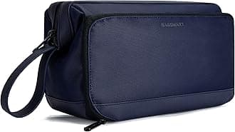 BAGSMARTToiletry Bag for Men, Wide Opening Dopp Kit Water Resistant Shaving Hygiene Organizer for Bathroom, Travel Essentials, Navy