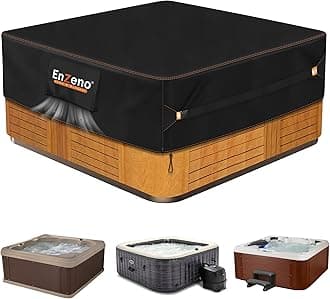 Outdoor SPA Hot Tub Cover Waterproof Square 82 x 62 inch fit 81 x 61 or 80 x 60 or 78 x 58 420D Heavy Duty Cub Hot Tub Lid Protectors Protective Cover Cap