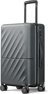 NINETYGO Carry On Suitcase, 20 Inch Carry-On Luggage with Double Spinner Wheels, Anti-Burst Zipper, Hard Case PC Suitcase Carry On, Lightweight Travel Luggage, TSA Approved (Slate Grey, Hudson)