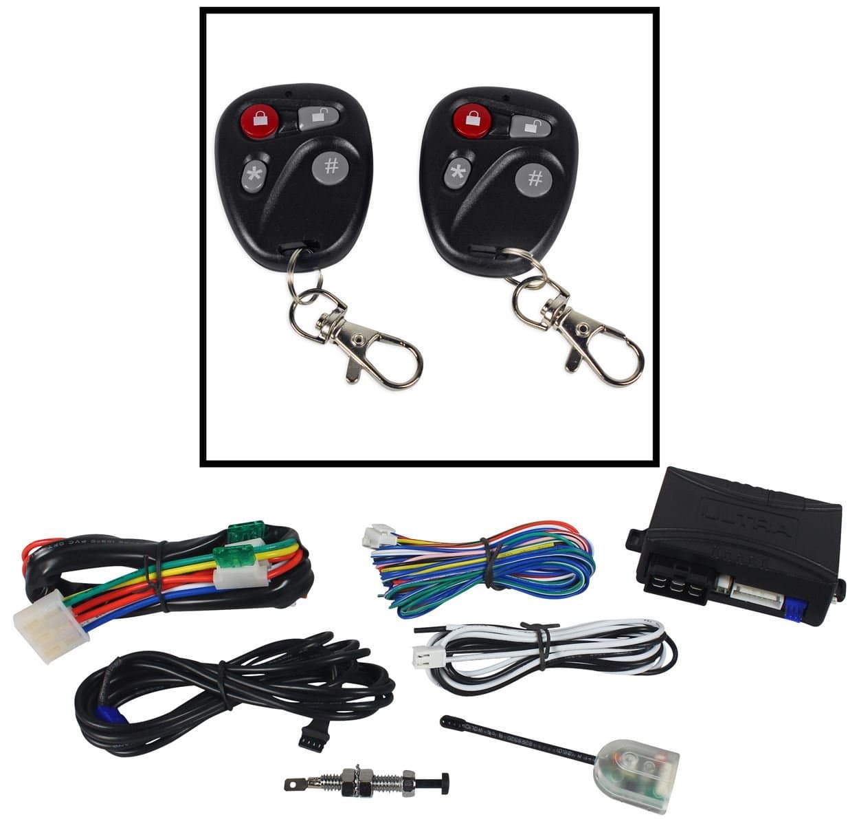 Ultrastart U1272-DP 2,800 Foot Range Remote Car Starter and Keyless Entry Combo System With All New Carbon Fiber Sleak Remotes