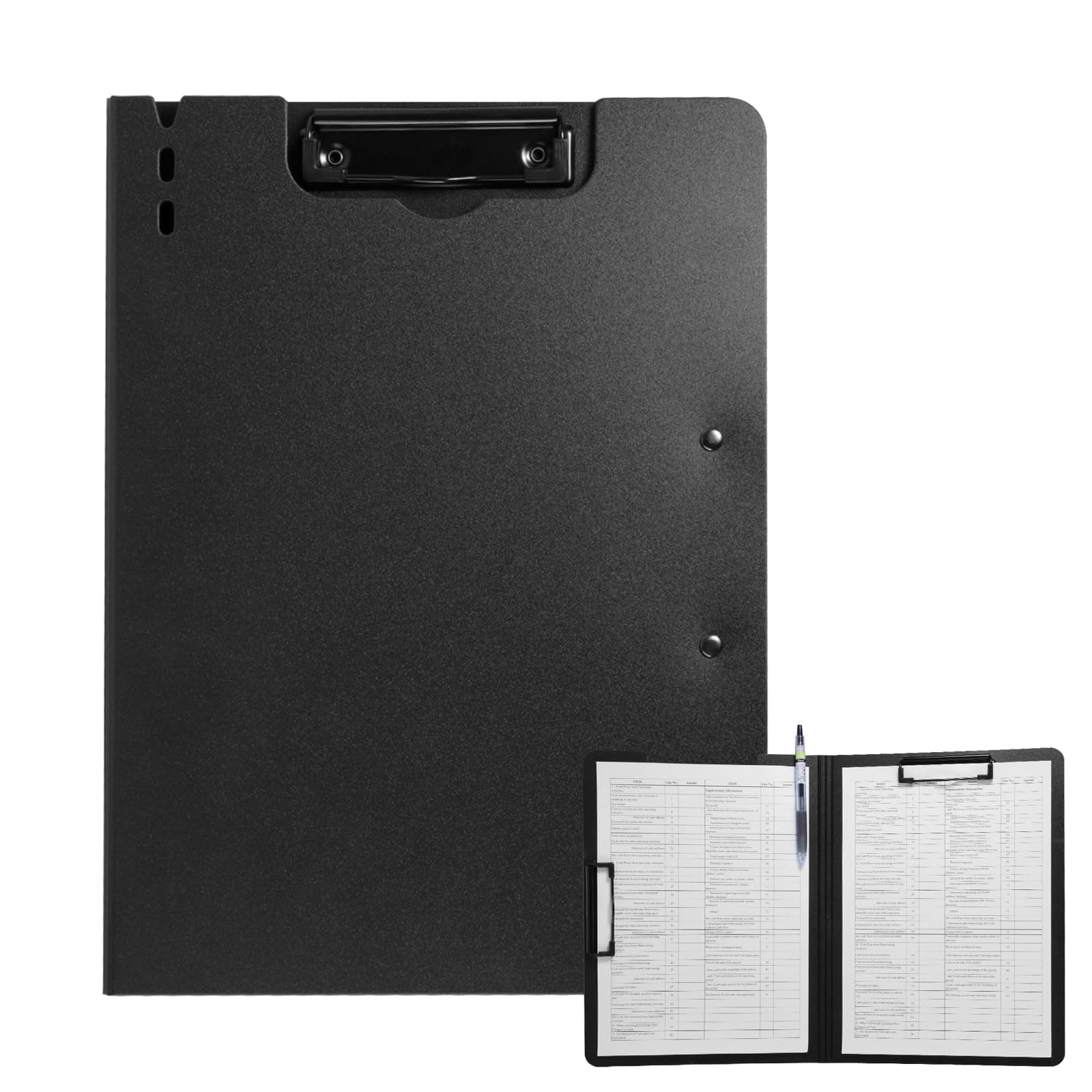 1 Pcs Black Clipboard Folder