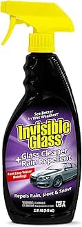 92184 Glass Cleaner + Rain Repellent 2-in-1 Windshield and Window Spray, Cleans Auto Glass, Repels Rain, Sleet, Snow, Improves Wet Weather Visibility – 22 fl oz
