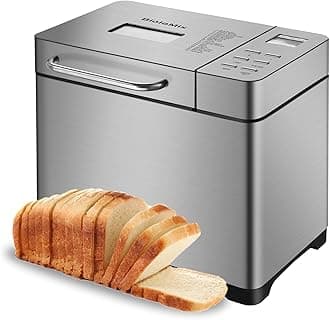 Biolomix 19 in 1 Stainless Steel Bread Maker-Dual Heaters, Large Bread Maker Machines-Gluten-Free, Dough Maker, Jam, Nut Dispenser
