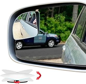 Fan Shape Blind Spot Mirror, HD Glass Frameless Stick on Adjustabe Few Convex Wide Angle Rear View Blind Spot Car Mirror for Car Blind Spot, Pack of 2