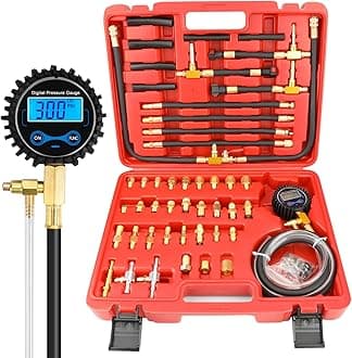 BETOOLL Digital Pro Fuel Injection Pressure Tester Kit Gauge 0-300 PSI with 9.49,7.89,6.30 Fuel Line Fittings