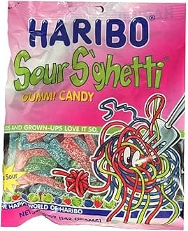 Haribo Sour S'ghetti Gummi Candy, 5 oz, (Pack of 2)