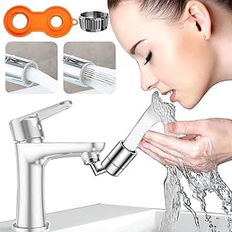 720° Rotatable Faucet Aerator, Roscid Universal Swivel Faucet Sprayer Attachment With 2 Mode Splash Filter, Sink Faucet Extender for 55/64″-27 Male, And 15/16″-27 Female Kitchen & Bathroom Faucet