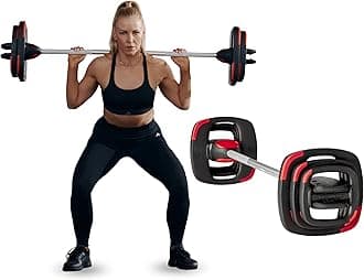 Les Mills™ SMARTBAR™ And Weight Plate Set Exercise Bundle for Total Body Workouts