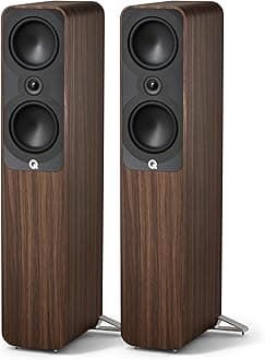 Q Acoustics5050 Floorstanding Speaker Santos Rosewood (Single Speaker-Order Two Units) - 1" Tweeter - Stereo System for Home Entertainment Center, Surround Sound TV/Record Player