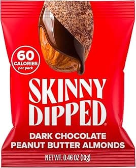 Dark Chocolate Peanut Butter Almonds, Healthy Snack, Plant Protein, Gluten Free, 0.46 oz Mini Bags, Pack of 24