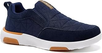 OrthoComfoot Men's Orthopedic Slip-On Loafers Walking Shoes: Comfortable Arch Support Plantar Fasciitis Hook and Loop Shoes, Casual Orthotic Work Loafers for Foot and Heel Pain