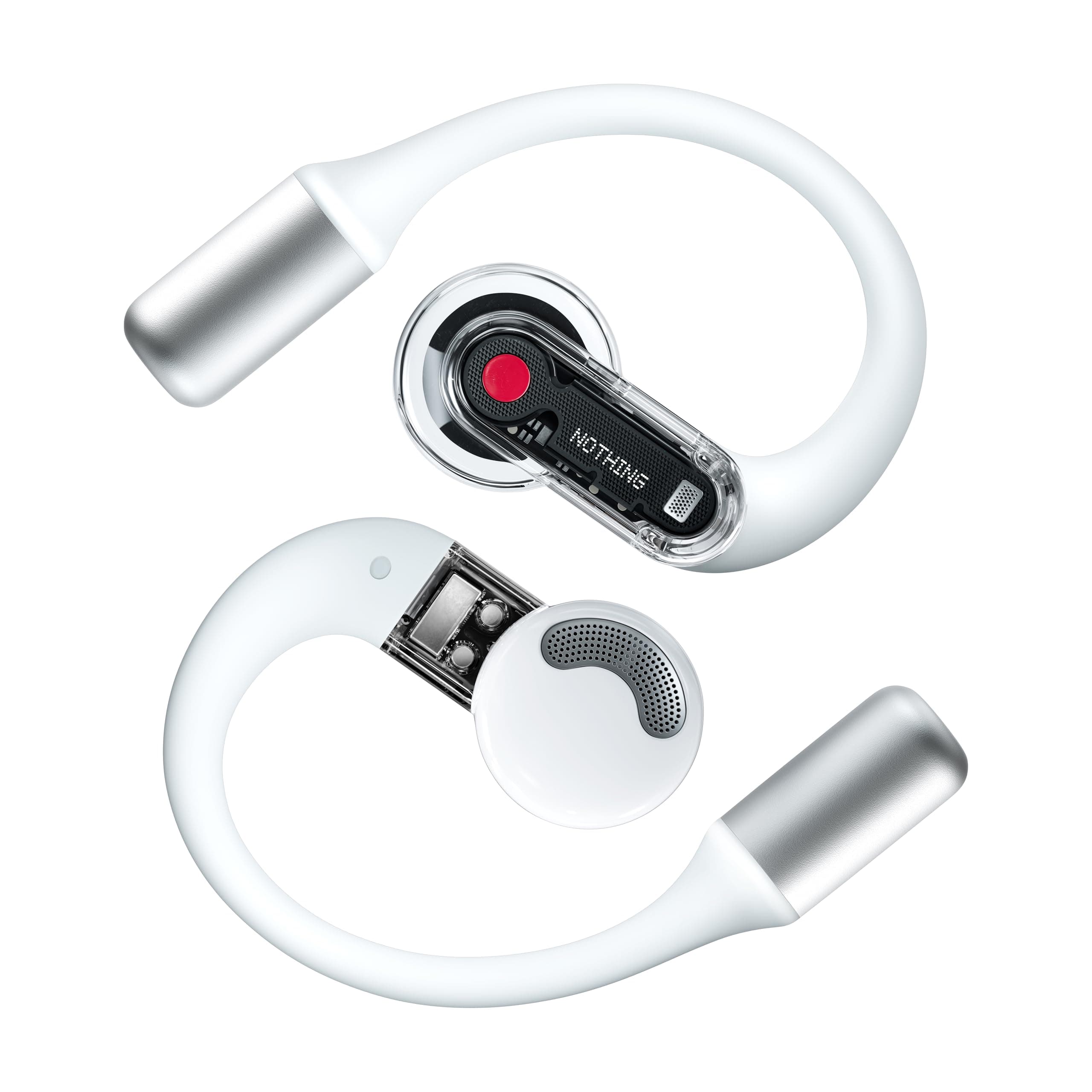 Nothing Ear (Open) Open-Ear Headphones with Two Microphones and AI Clear Voice, Open Sound Technology, IP54 Dust and Water Resistant, 30 Hours Playback and Extended EQ - White