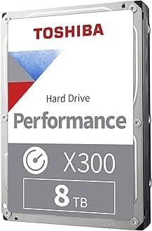 Toshiba X300 8TB Performance & Gaming 3.5-Inch Internal Hard Drive – CMR SATA 6 GB/s 7200 RPM 512 MB Cache - HDWR780XZSTA