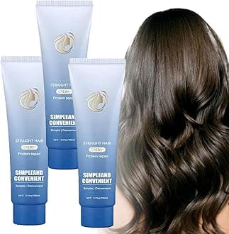 Protein Correction Hair Straightening Cream,Silk & Gloss Protein Correction Hair Cream, Straighten And Care 2-In-1 hair straightener cream, for Frizzy and Dry Hairs (3PCS)