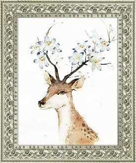 Golden State Art, 8X10 Ornate Finish Photo Frame, Silver Beige Color, Real Glass