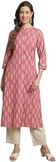Pistaa's Women Cotton Floral Print A-Line Kurta for Women