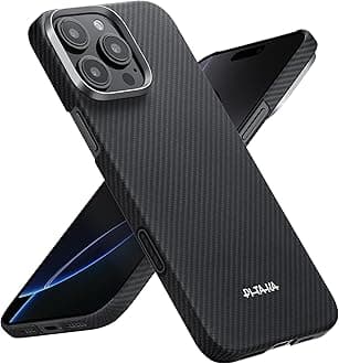 for iPhone 16 Pro Max Case 6.9 Inch, Compatible with MagSafe, Thin & Light Case iPhone 16 Pro Max with a Caseless Feel, 600D Aramid Fiber Woven [Ultra Slim-Black/Grey (Twill)]