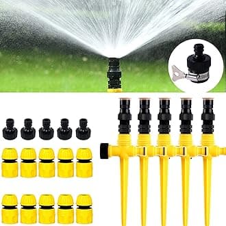 360° Rotation Auto Irrigation System Garden Lawn Sprinkler Patio, Garden Sprinkler Lawn Sprinkler, 90°/180°/360°, Adjustable at Will for Outdoor Grass Garden Yard Lawns (5 PCS)