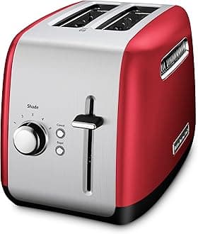 KitchenAid KMT2115 2slice(s) 900W Red, Silver - Toaster (2 Slice(s), Red, Silver, Stainless Steel, 900 W, 197 mm, 278 mm)
