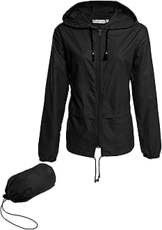 Raincoat Women Lightweight Waterproof Rain Jackets Packable Outdoor Hooded Windbreaker