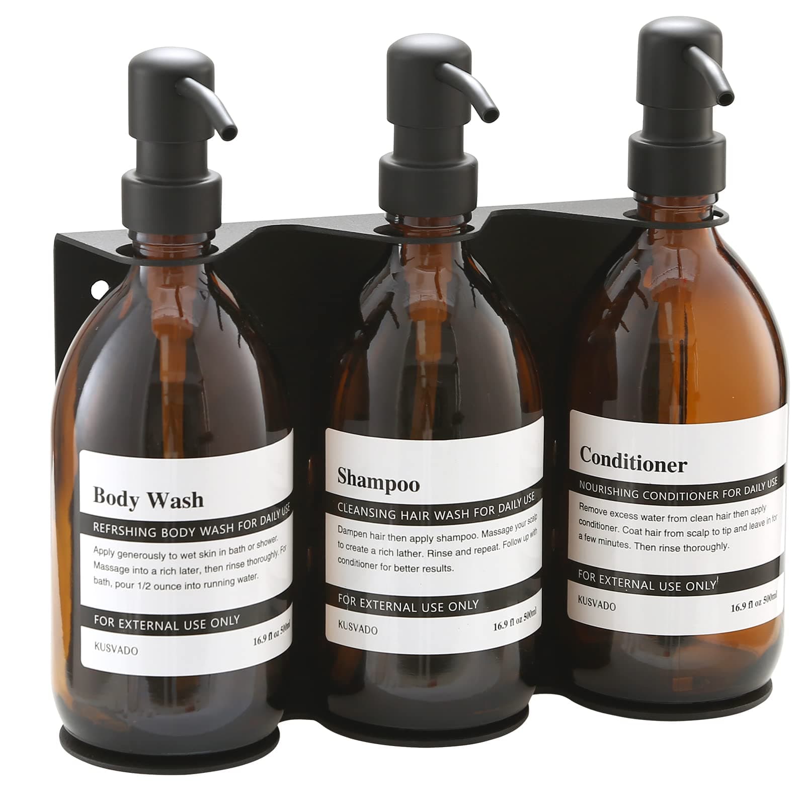 Triple soap dispenser wall mounted set