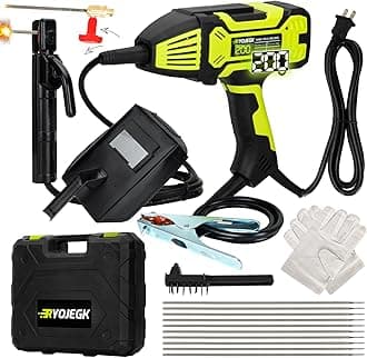 Portable Handheld Welder, Welder Machine 110V Hand Held Welder Gun 20-200A, 10 PCS Rods Portable Welding Machine, 1/16"-1/8" Stick Welder, 2-in-1 MMA IGBT Inverter ARC Welder with Digital Display