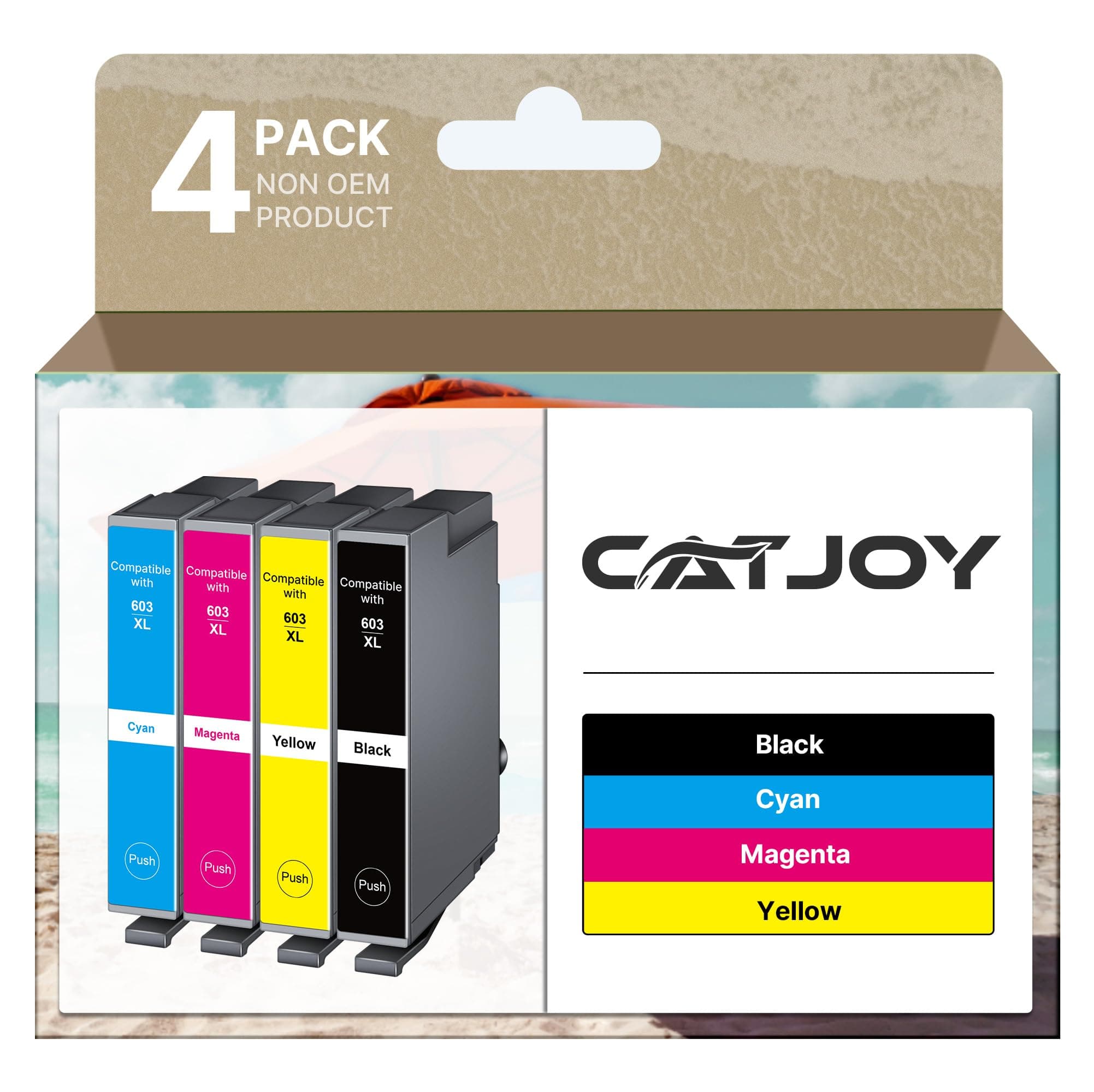 603XL Ink Cartridges Multipack Replacement for Epson 603 XL for Expression Home XP-3100 XP-4100 XP-2100 XP-2105 XP-3105 Workforce WF-2810 WF-2830 WF-2835 (Black Cyan Magenta Yellow,4-Pack)