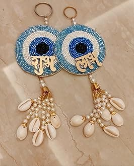 Urban Turtle Shubh Labh Pooja Decoration Items for Home Decor Door hangings,toran for Home Decoration, shubh labh Door Hanging, Corporate Gift, Diwali Gift, Home Decoration Diya (Blue)