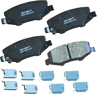 Premium SBC1274 Ceramic Rear Brake Pads for Dodge Nitro 2012-2007, Jeep Liberty 2013-2008, Wrangler 2017-2007, Wrangler JK 2018