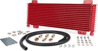 Gagsu Low Pressure Drop Transmission Oil Cooler LPD47391 4739 40,000 GVW with Mounting Hardware (Red)