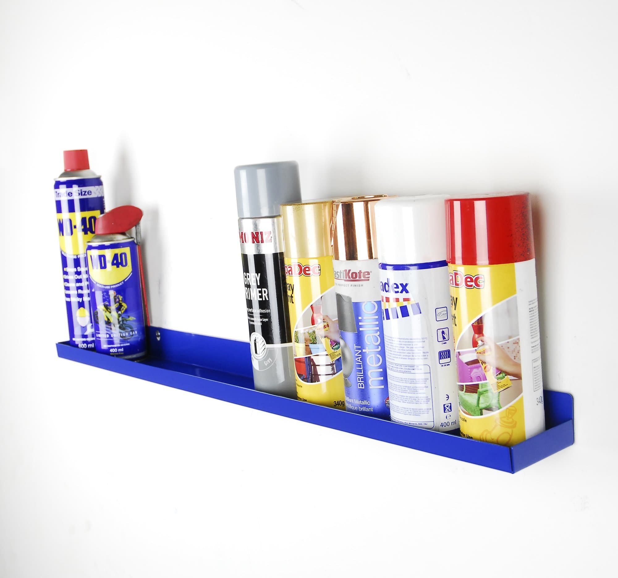 Wall Mount Spray Can Paint Aerosol Workshop Storage Shelf Shelving - Blu