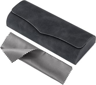 VemissHard Shell Glasses Case, Portable Eyeglasses Case with Cleaning Cloth for Men Women