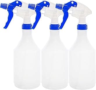 Clay Roberts Water Spray Bottles, Mist and Jet Settings, Pack of 3, Blue, 750ml, Measuring Gauge, Blue Spray Bottles, Cleaning, Gardening, Sprayer Bottle, Water for Cleaning