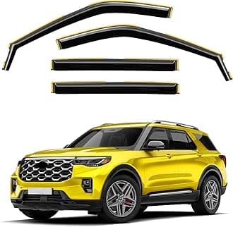 in-Channel Window Rain Guards Fit for Ford Explorer 2020-2026 Extra Durable Window Deflectors Visors Rain Guards Vent Visors Vent Shades Exterior Car Accessories - 4 pcs