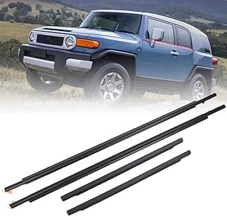 Weatherstrip Window Molding Trim Seal Belt Compatible with Toyota FJ Cruiser 2007-2014 Front Rear Left Driver & Right Passenger Side Door Outside Belt Black