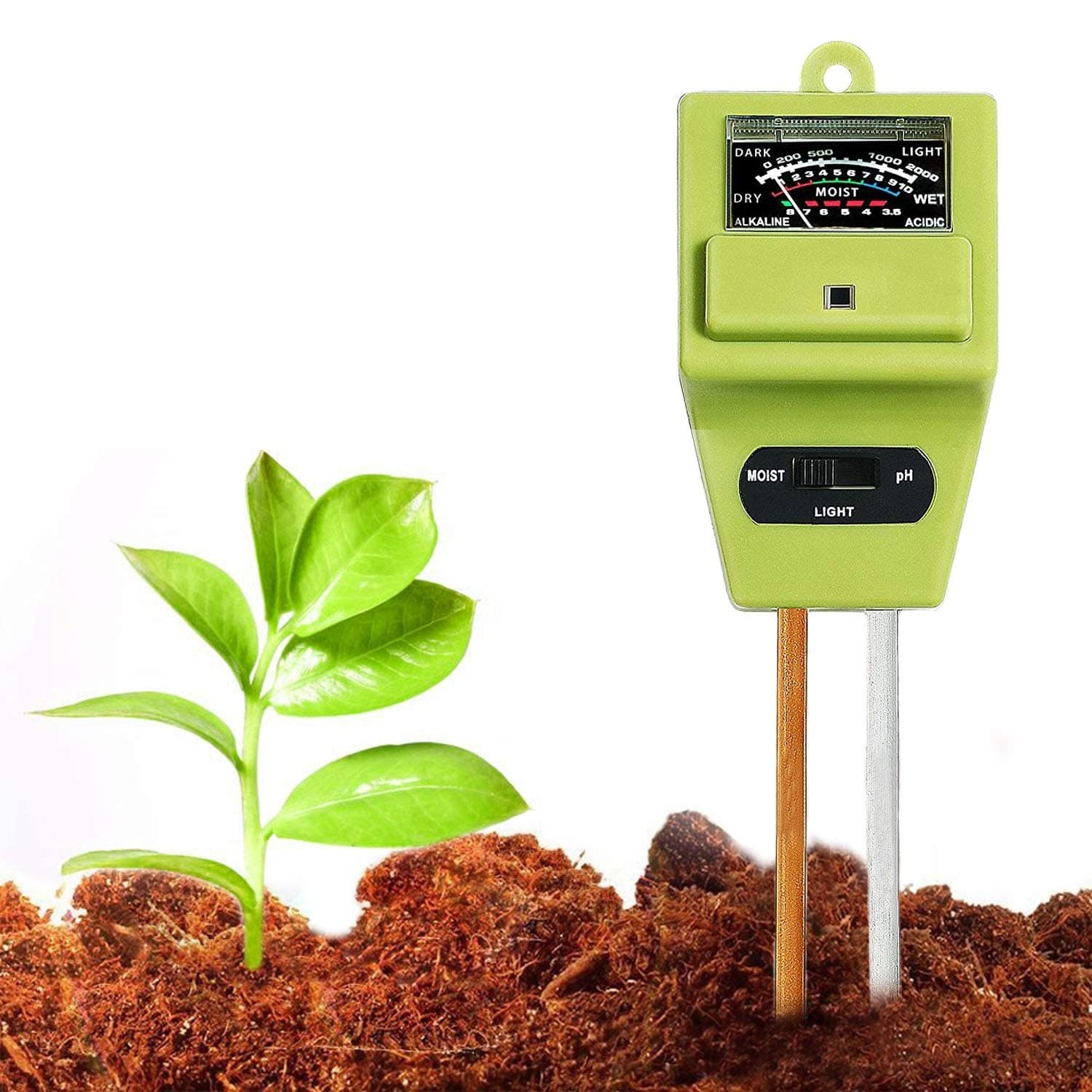 Swiser Soil Test Kit 3-in-1 Soil Tester with Moisture,Light and PH Meter, Indoor/Outdoor Plants Care Soil Sensor for Home and Garden, Farm, Herbs & Gardening Tools(No Battery Needed)
