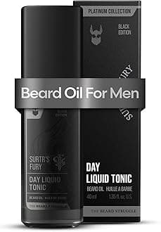 Day Liquid Tonic Beard Oil - Platinum Collection, Surtr's Fury - Beard Oil for Men - Moisturize, Softens Hair, Reduces Itch - Day Time Beard Growth Oil (30 ml)