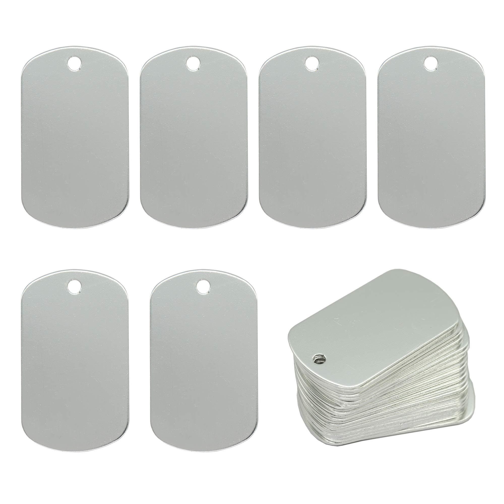 StayMax Aluminum Blank Tags Stamping Blanks 25 Pack (Silver)