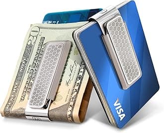 Stainless Steel Money Clip (Honeycomb) - Cash and Credit Card Holder for Men - Minimalist Slim Wallet Alternative