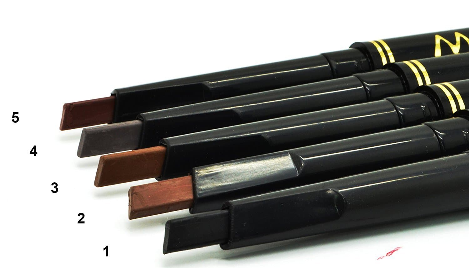 Waterproof Retractable Long Lasting Eyebrow Eye Brow Black Case Chalk Pen Pencil DARK BROWN Number 5