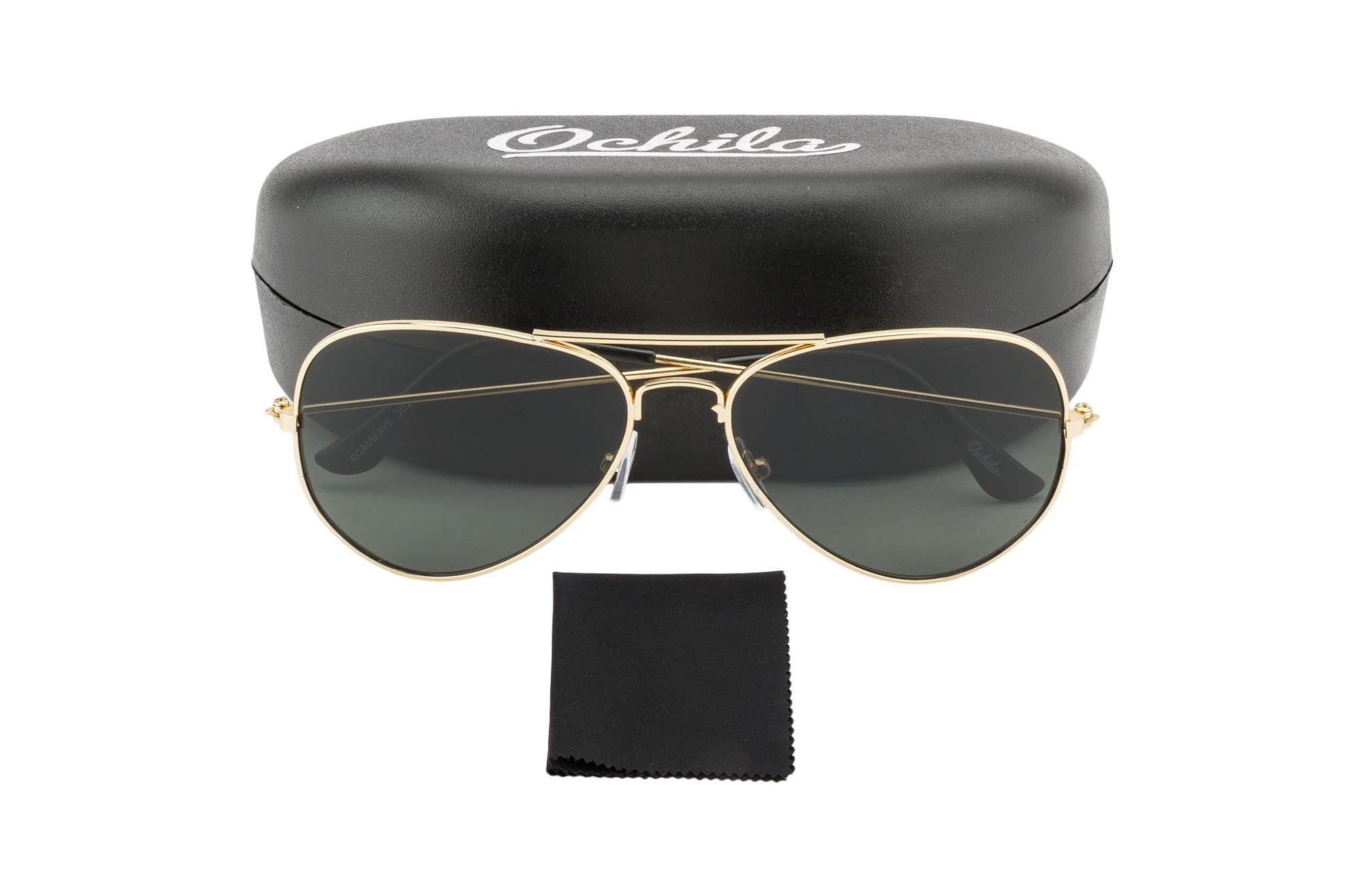 Ochila Aviator Metal Frame With Hard Case & Microfiber cleaning cloth Lens Color