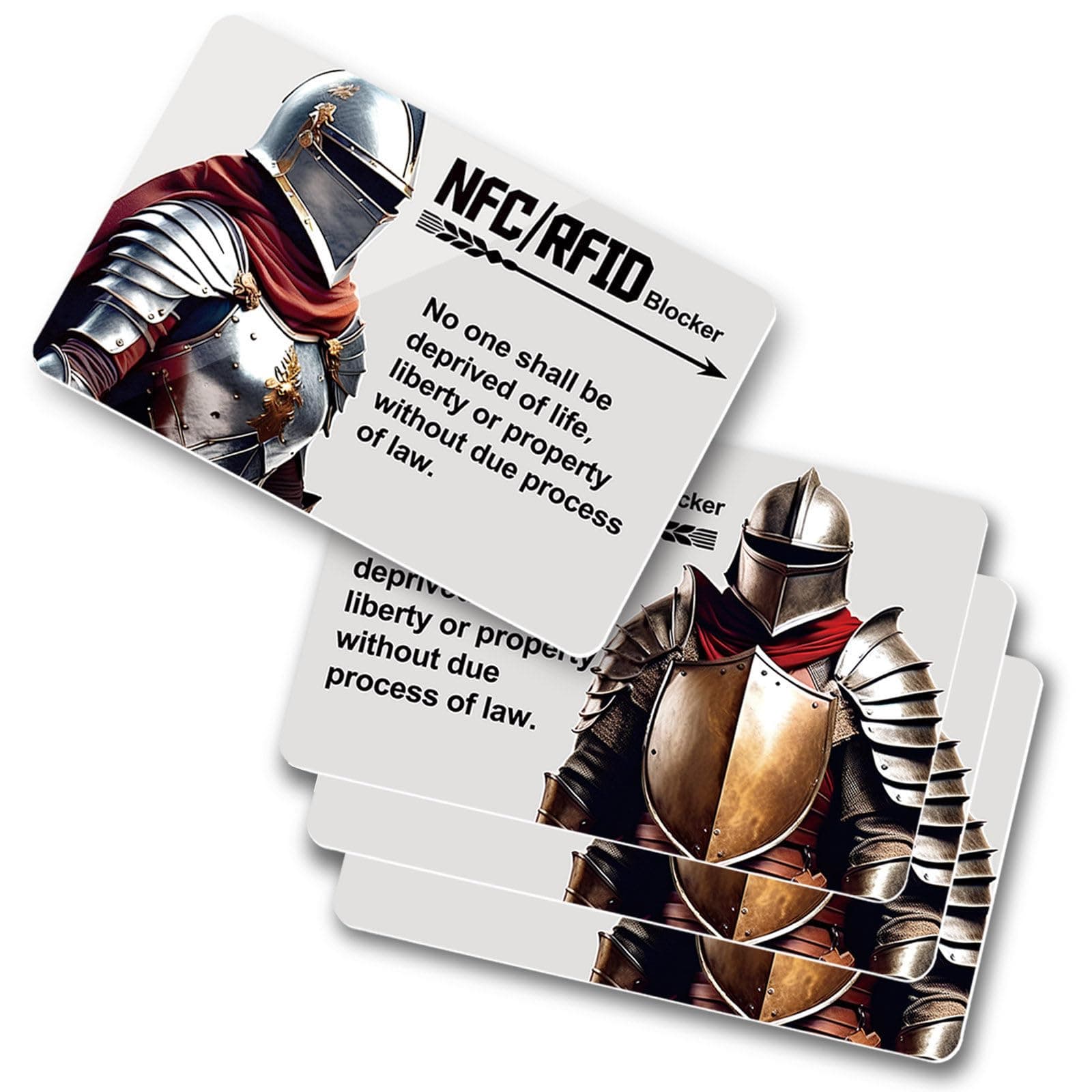 4PCS RFID Blocking Card, Protection for Entire Wallet Shield, Credit Card Protector NFC Bank Debit Blocker, Identity Theft Prevention for Passport Travel Security (Ver.3.0)