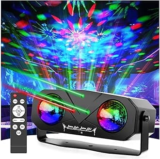 Disco Ball Light,Party Disco Strobe Ocean Star Projector Dj Dance Light Sound Activated with Remote Control Stage Rave for Parties Bar Birthday Wedding KTV Christmas Halloween Dancing Décor